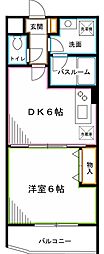 プレミール松庵 1DKの間取図画像