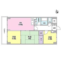 サンフォレスト高井戸 3DKの間取図画像