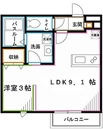 ガーデンヒルズ上鷺宮1 1LDKの間取図画像