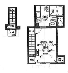 ペルシモン高円寺 1Kの間取図画像
