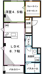 Lacine南阿佐ヶ谷 1LDKの間取図画像