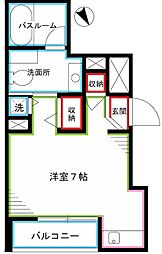 Apt-6321 ワンルームの間取図画像