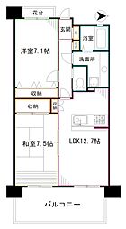 シティーパル新中野 2LDKの間取図画像