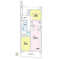 イニシア中京丸太町通り 2LDKの間取図画像