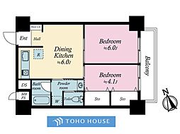トーア早稲田マンション 2DKの間取図画像
