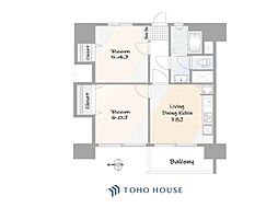 高田馬場住宅 2LDKの間取図画像