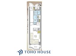 築地永谷コーポラス ワンルームの間取図画像
