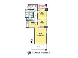 宮園キャピタルマンション 2LDKの間取図画像