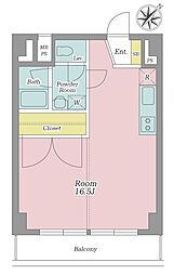 日興パレス南麻布 ワンルームの間取図画像