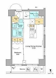 東京メトロ銀座線 浅草駅 徒歩8分の賃貸マンション 6階1LDKの間取り
