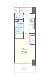 東京メトロ日比谷線 三ノ輪駅 徒歩11分の賃貸マンション 2階1Kの間取り