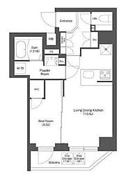 東京メトロ銀座線 稲荷町駅 徒歩3分の賃貸マンション 7階1LDKの間取り