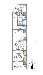 東京メトロ日比谷線 三ノ輪駅 徒歩5分の賃貸マンション 7階1LDKの間取り