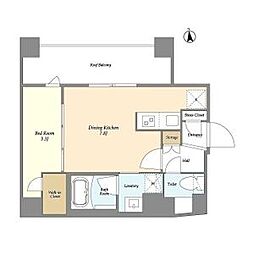 つくばエクスプレス 浅草駅 徒歩6分の賃貸マンション 10階1DKの間取り