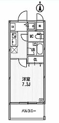 都営浅草線 蔵前駅 徒歩10分の賃貸マンション 7階1Kの間取り