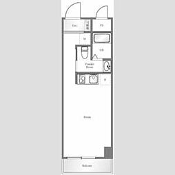 東京メトロ日比谷線 仲御徒町駅 徒歩5分の賃貸マンション 2階ワンルームの間取り