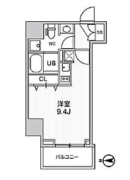 東武伊勢崎線 曳舟駅 徒歩8分の賃貸マンション 3階ワンルームの間取り