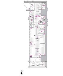 PREMIUMCUBE上野 2Kの間取図画像