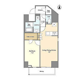グランカーサ三ノ輪4 1LDKの間取図画像