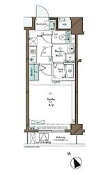 ル・リオン上野ステーションコート 1Kの間取図画像