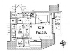 プレール・ドゥーク元浅草 1Kの間取図画像