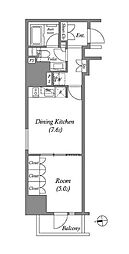 ザ・パークハビオ上野 1DKの間取図画像