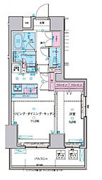 ジェノヴィア浅草2スカイガーデン 1LDKの間取図画像