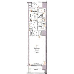 エクセリア秋葉原 1Kの間取図画像