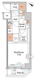 ティモーネ押上ドゥーエ 1Kの間取図画像