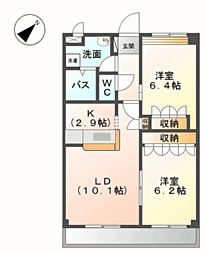 メゾンプロニティ 2LDKの間取図画像