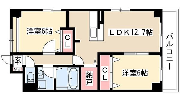 ハピネス車道 802｜愛知県名古屋市東区黒門町(賃貸マンション2SLDK・8階・60.73㎡)の写真 その2