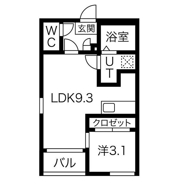 REGALEST中村公園西 301｜愛知県名古屋市中村区草薙町２丁目(賃貸アパート1LDK・3階・30.85㎡)の写真 その2