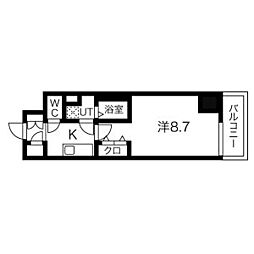 メイクス上前津IV 11階1Kの間取り