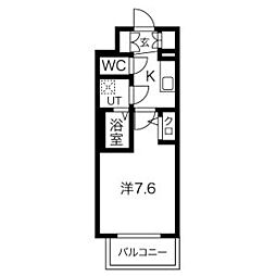 エスリード今池アヴェール 7階1Kの間取り