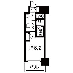 メイクスWアート今池III 2階1Kの間取り