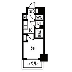 エステート金山 4階1Kの間取り