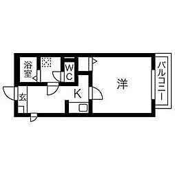 Gallery庄内通(ギャラリーショウナイドオリ) 3階1Kの間取り