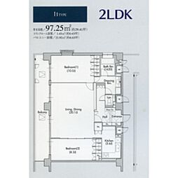 グラン・アベニュー名駅 14階2LDKの間取り