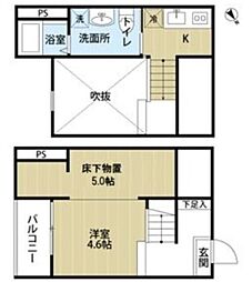 クレアーレ　想(クレアーレソウ) 1階ワンルームの間取り