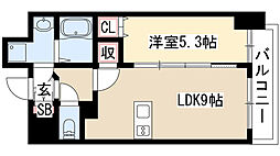 プレサンス丸の内流雅 6階1LDKの間取り