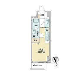 La Douceur今池 2階ワンルームの間取り