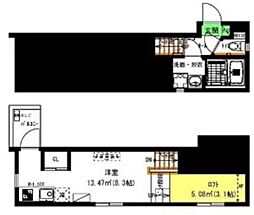 Lucia Hills名駅北(ルチアヒルズ名駅北) 2階ワンルームの間取り