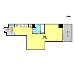 FLATS GAZERY(フラットガゼレイ) 3階ワンルームの間取り