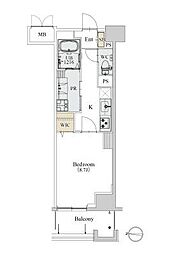カスタリア新栄2 1Kの間取図画像