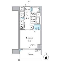 アリエッタNagoya 12階1Kの間取り