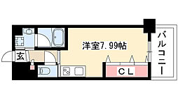 エスポアール泉 9階ワンルームの間取り