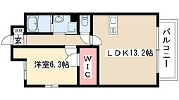 ムーランマグノリア 4階ワンルームの間取り