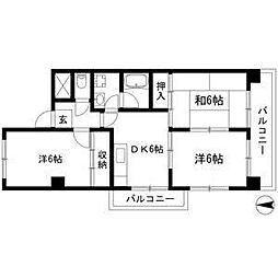 大曽根東マンション 1階3DKの間取り
