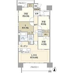 プレサンスグラン泉 9階3SLDKの間取り