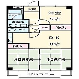 リアライズ矢田川 9階2LDKの間取り